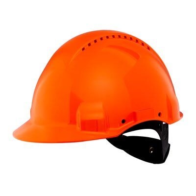 3M™ Skyddshjälm, Orange, Uvicator, rattjustering, ventilerad,